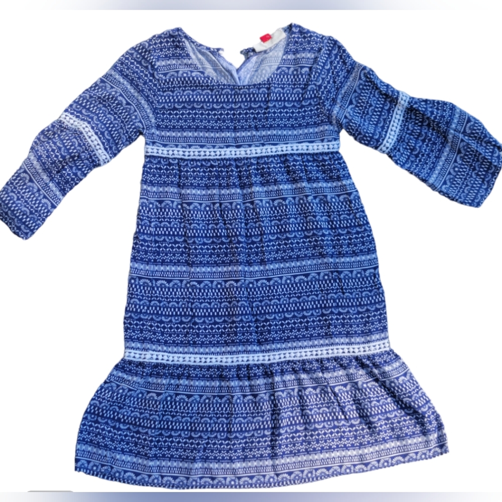 Red Camel girls size M dress blue and white